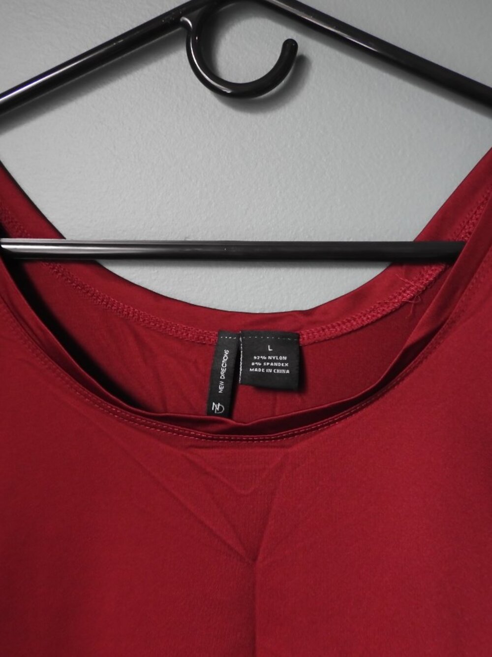 New Directions Nylon Tank Top/Cami - Large Burgundy Red - Picture 3 of 4